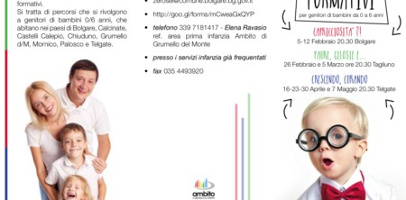 I percorsi formativi per i genitori di bambini 0/6 anni – Ambito Grumello del Monte (Bg) – 01/03/2015