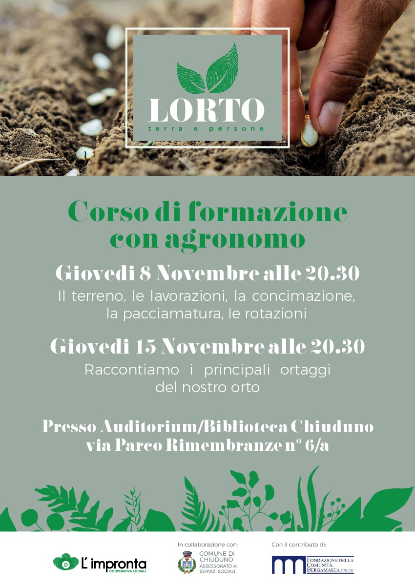 locandina programma formazione orto